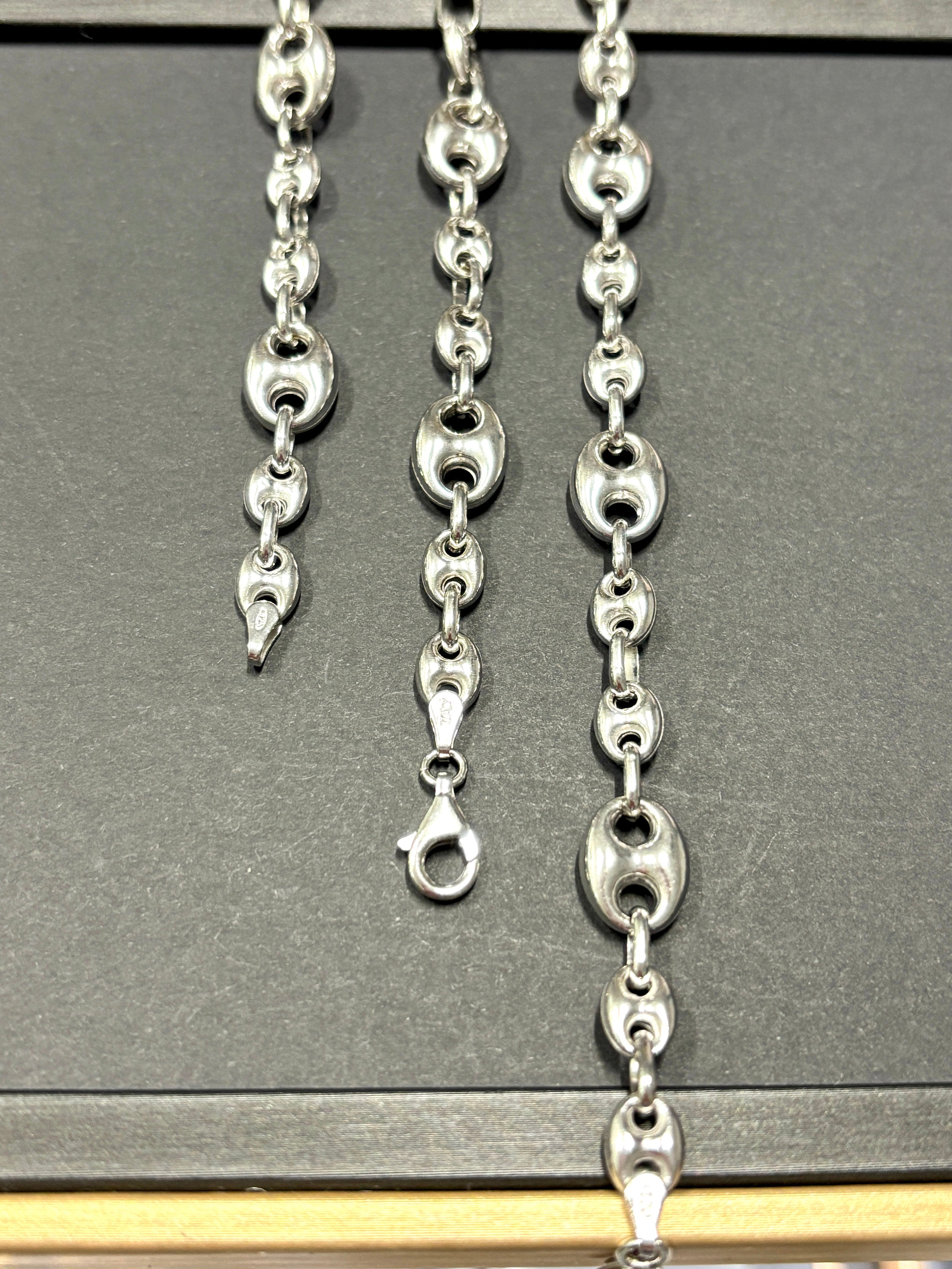 Sterling silver chain bracelet, silver 925 jewelry | Pulseras de plata .925