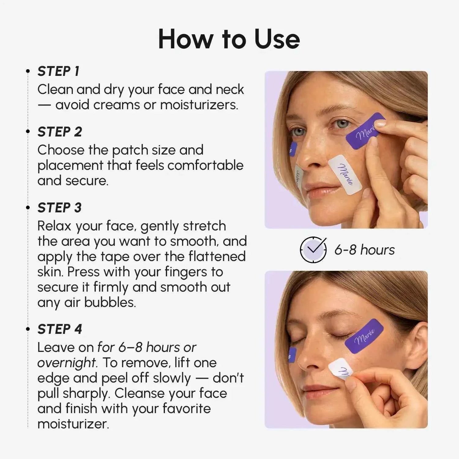 Anti-wrinkle Tape Patches